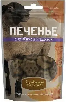 Деревенские лакомства лакомство для собак печенье с ягненком и тыквой