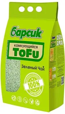 Барсик наполнитель для кошек комкующийся TOFU Зеленый чай