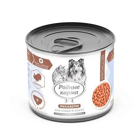 Купить Родные корма ВЕТПРОФИ РЕКАВЕРИ консервы для собак и кошек восстановительная диета, кусочки в соусе с индейкой